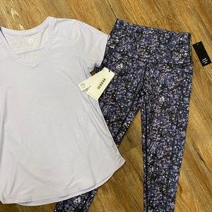 Workout Lot Printed High-waist Leggings RBX Active Top NEW